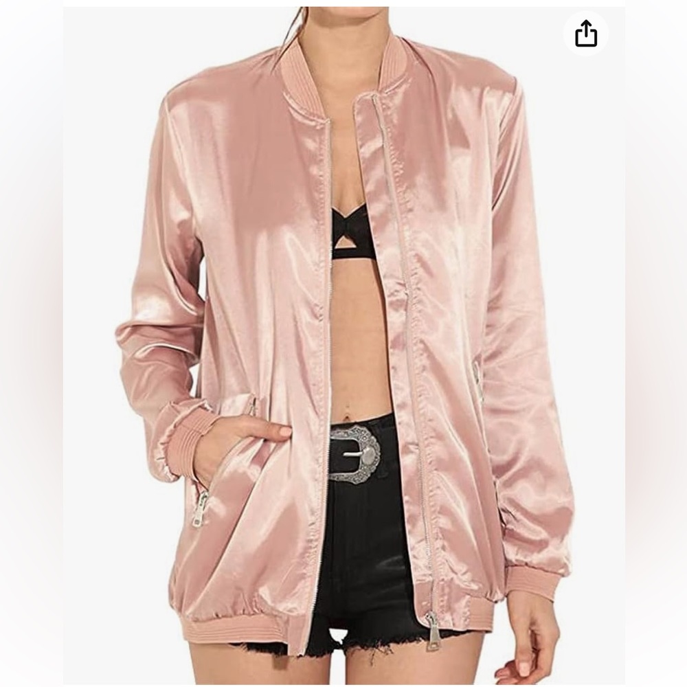Chaqueta Japna Bomber Cremallera completa Elástica Forro elástico Preppy,talla M